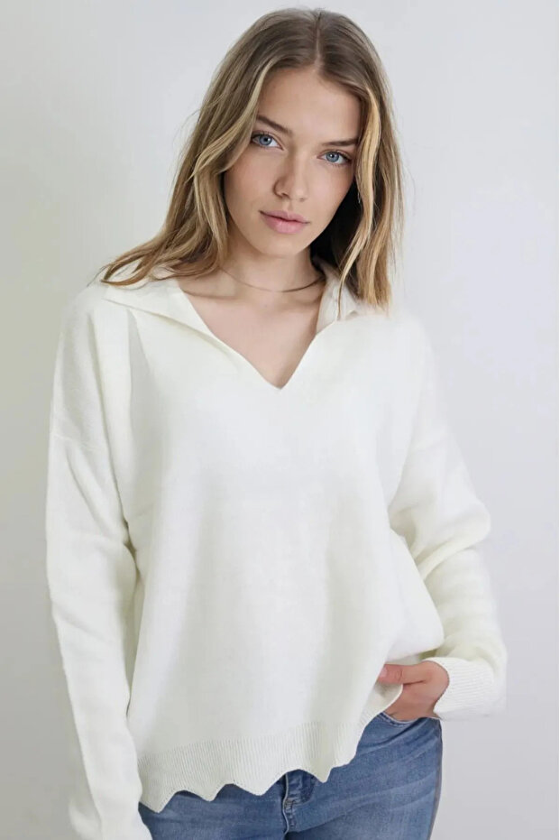 gömlek yaka triko kazak - 3