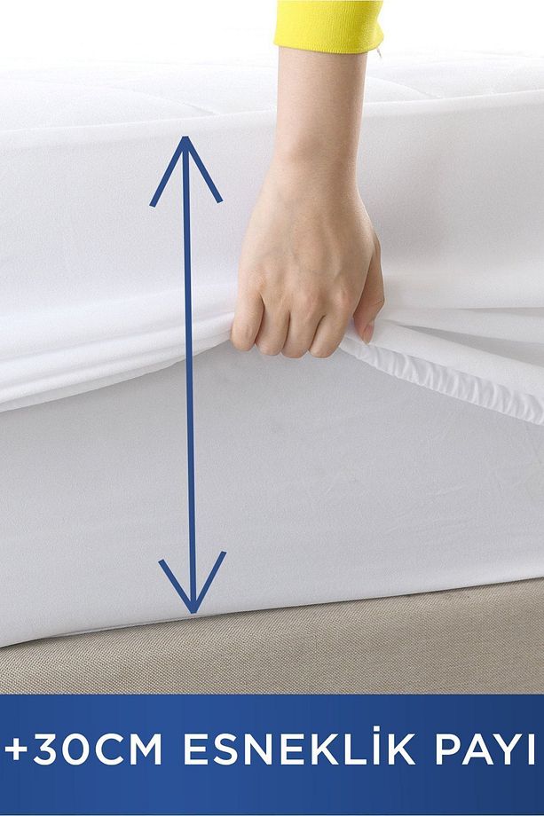 Kapitone Fitted Su Sıvı Geçirmez Full Kenar Yatak Koruyucu Alez | Tek Çift Battal Bebek Çocuk - 4
