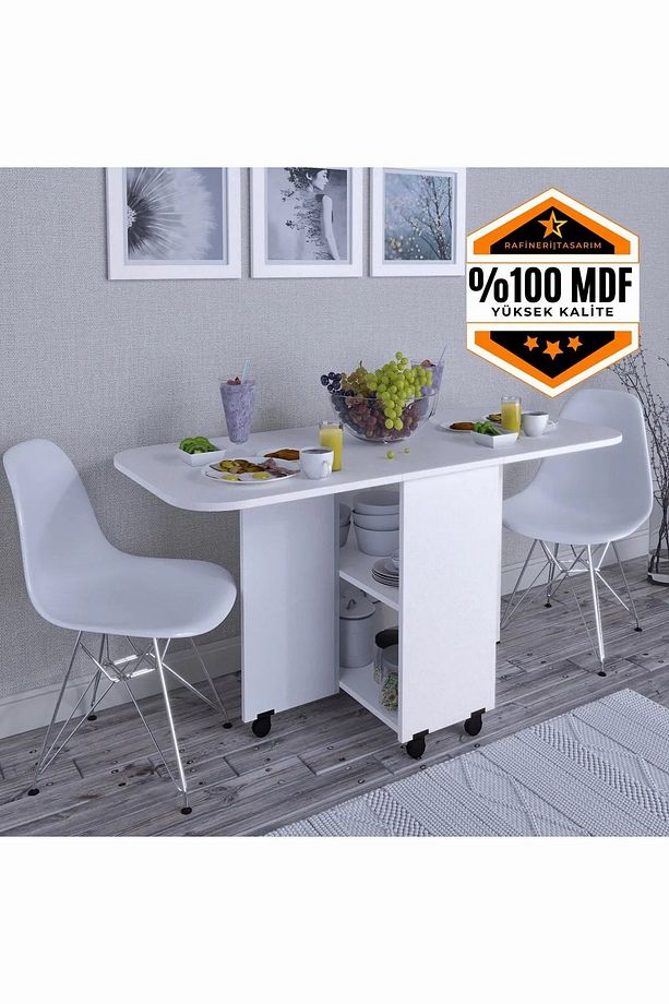 OVAL Masa Açılır Katlanır  fonksiyonel MDF - 1