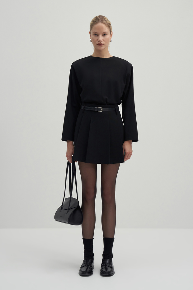 Siyah Private Edition Kemerli Mini Etek - 6