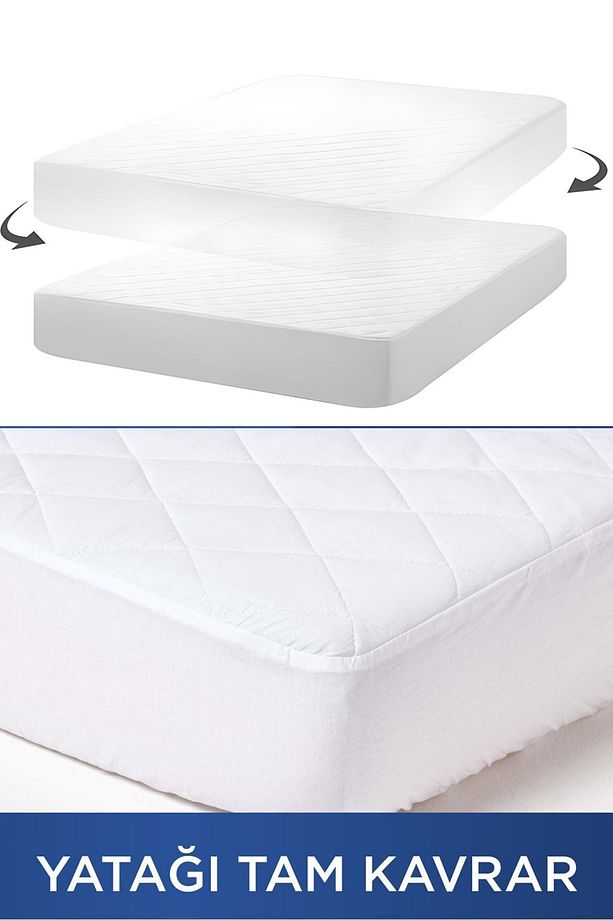Kapitone Fitted Su Sıvı Geçirmez Full Kenar Yatak Koruyucu Alez | Tek Çift Battal Bebek Çocuk - 8