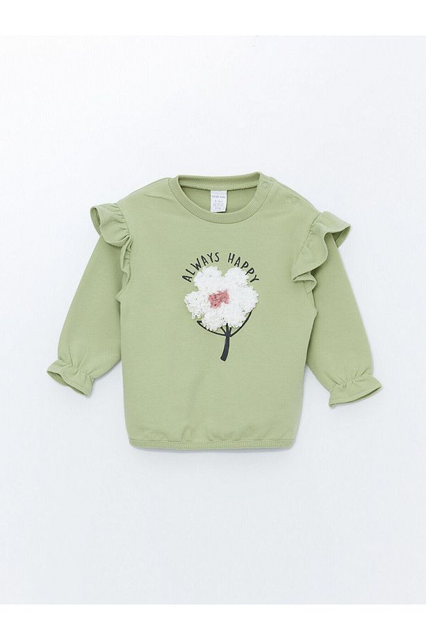 Lw - Bisiklet Yaka Uzun Kollu Baskılı Kız Bebek Sweatshirt Ve Eşofman Alt 2'li Takım - 2
