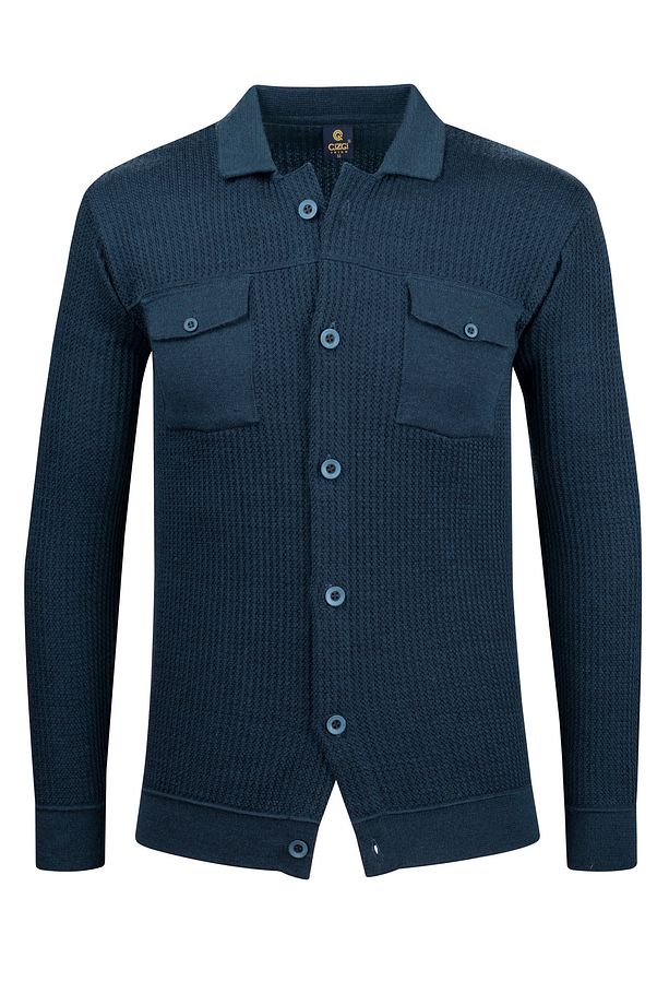 Çizgi Triko Erkek Düğmeli Çift Cepli Triko Örme Desenli Blazer Tek Ceket Regular Kalıp -5017G - 1