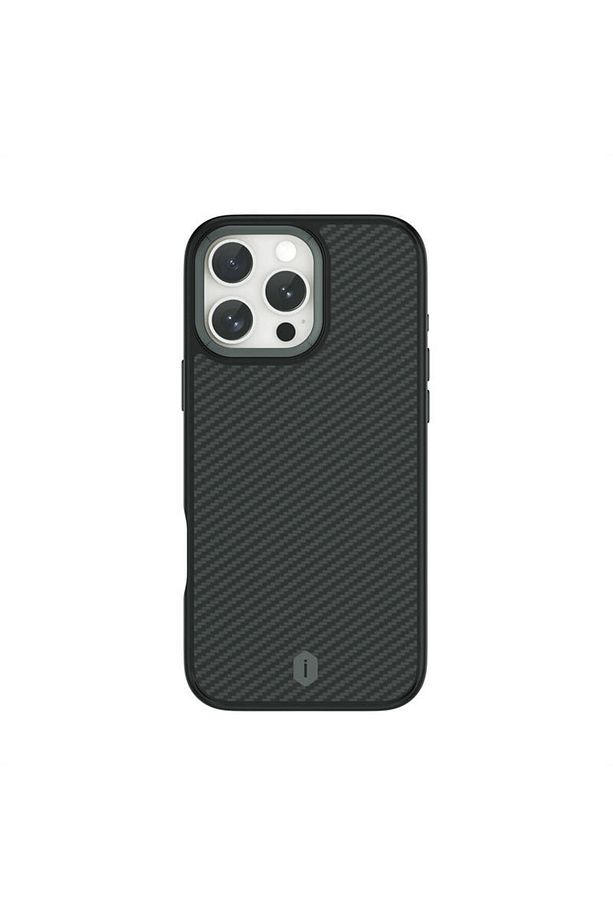 iPhone 16 Pro Max Kılıf Wiwu DCC-205 Magsafe Şarj Özellikli Aramid Fiber Tasarım Kevlar Kapak Siyah - 1