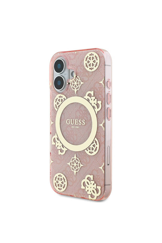 iPhone 16 Plus Compatible Case Guess Licensed Magsafe Feature 4g Patterned Iml Lettering Logo - 2