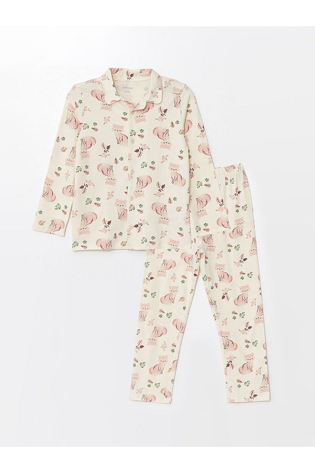 Lcw Gömlek Yaka Uzun Kollu Kız Bebek Pijama Takımı - 1