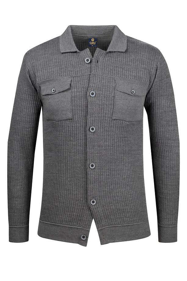 Çizgi Triko Erkek Düğmeli Çift Cepli Triko Örme Desenli Blazer Tek Ceket Regular Kalıp -5017G - 1