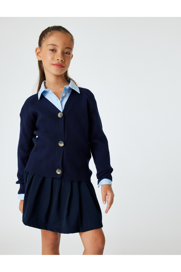 Cardigan with V-Neck and Buttons