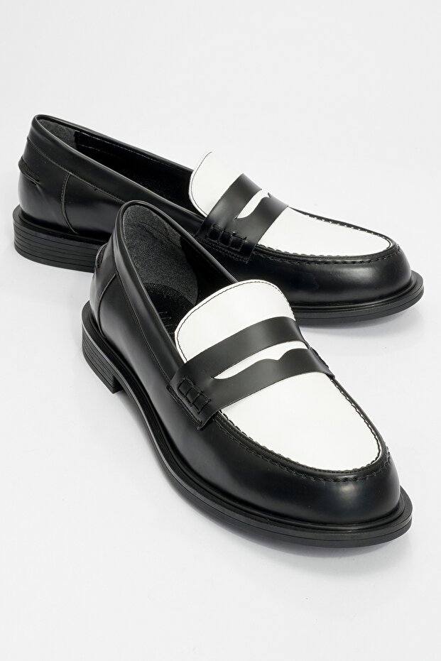 Choos Black White Matte Women's Loafer Shoes