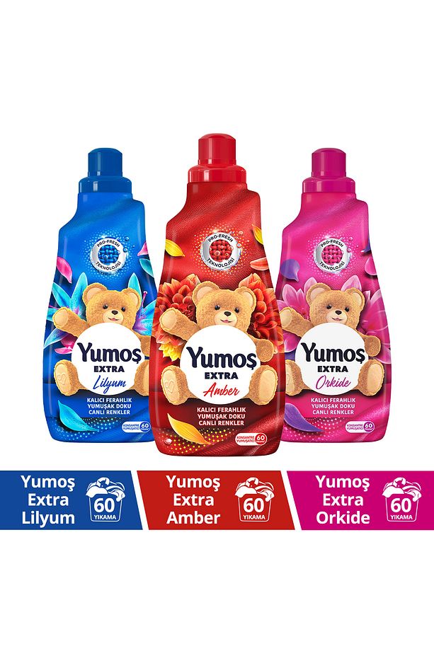 Extra Konsantre Çamaşır Yumuşatıcısı Amber 1440 ml Lilyum 1440 ml Orkide 1440 ml - 1