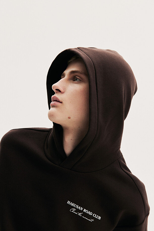 Loose Fit Baskılı Ve Kapüşonlu Üst - 1