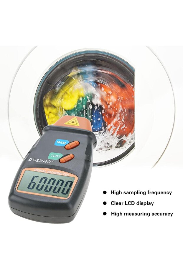 Dt-2234C+ Digital Laser Rpm Tachometer Non-Contact Measurement Instrument - 6