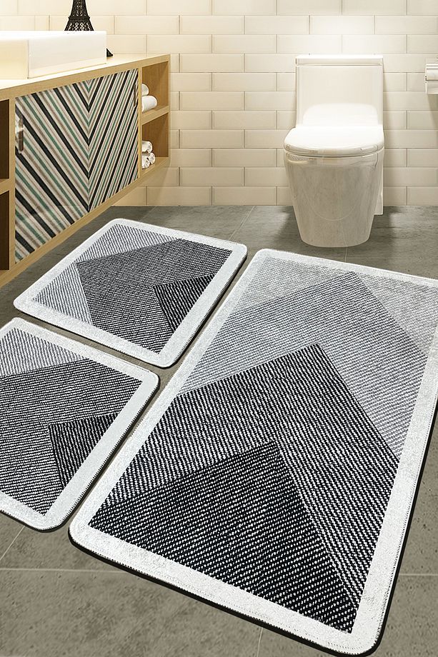 Javole Ekru 3'lü Set Banyo Halısı Djtbanyo - 1