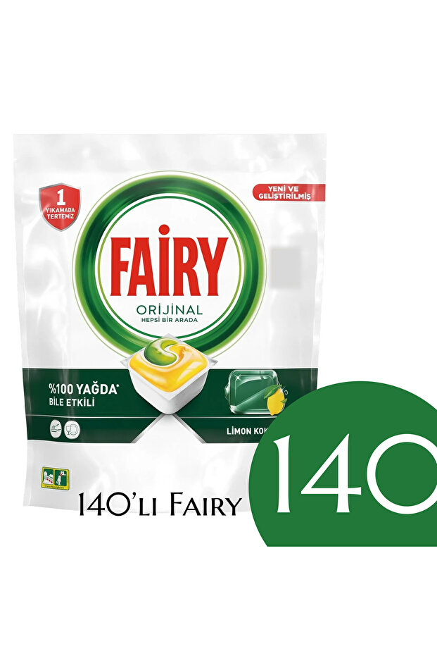 140 Model Lemon Scented Dishwasher - All in One Detergent Capsule