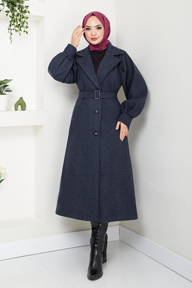 Laci Stamped Coat - Belted and Lined, 16124Bsk984-M