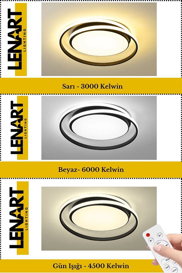 Galaksi Model Yuvarlak Led Avize,yüksek Aydınlatmalı,kumandalı Avize,3 Renk Aydınlatma Tavan Avizesi - 8