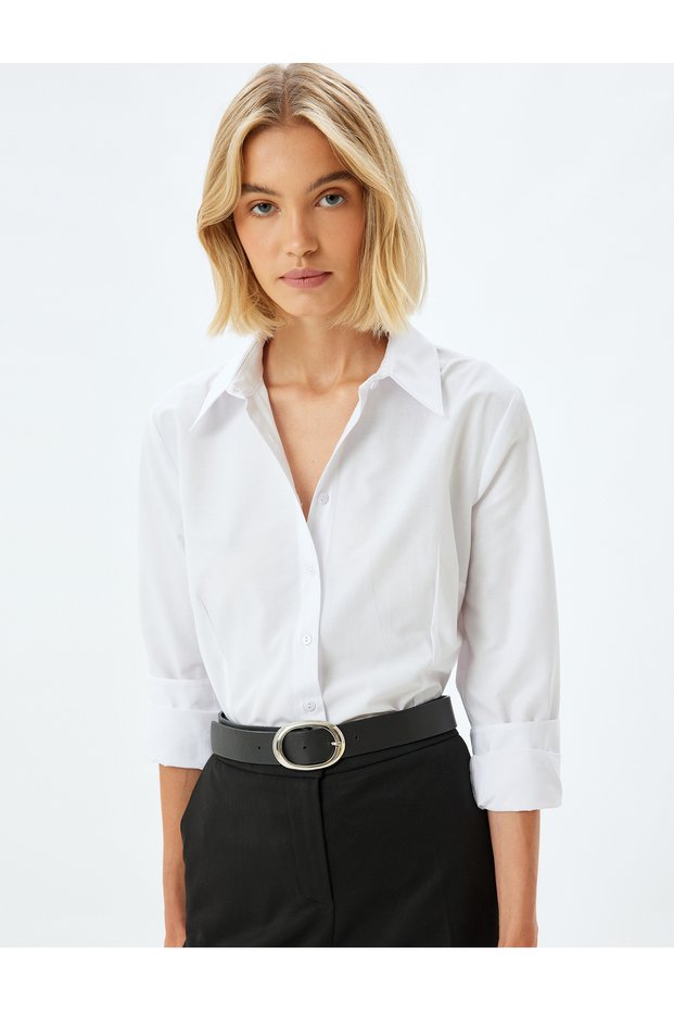 Classic Long-Sleeve Cotton-Blend Shirt