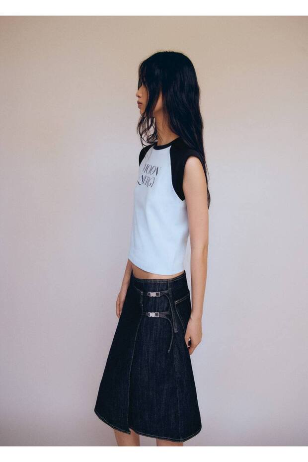 Desenli pamuklu tişört - 6