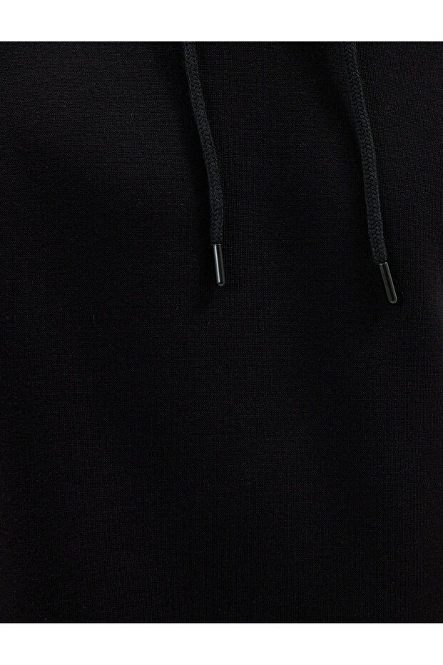 Şardonlu Pamuklu Basic Kapşonlu Sweatshirt - 6