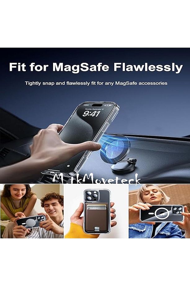 İphone 16 Pro Kılıf Magsafe Wireless Kablosuz Şarj Destekli Sert Silikon Şeffaf Kapak Manyetik - 6
