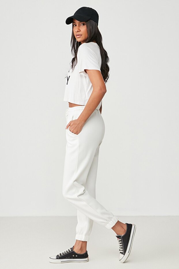 Basic Jogger Eşofman Altı 802 Ekru - 3