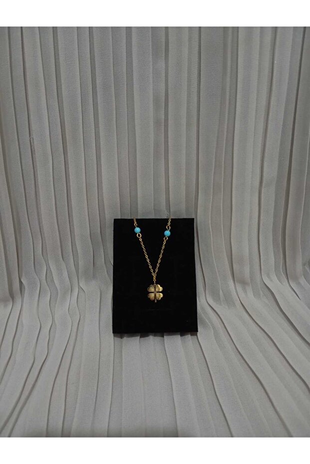 çelik yonca kolye - 1