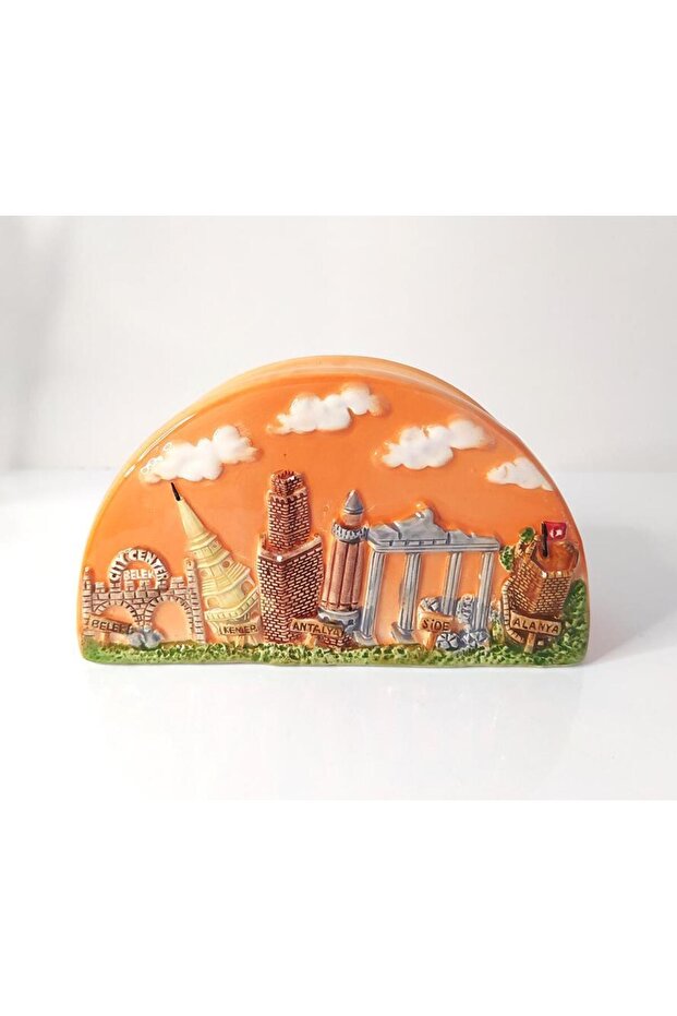 Authentic Napkin Holder Antalya Belt Themed Ceramic Napkin Holder