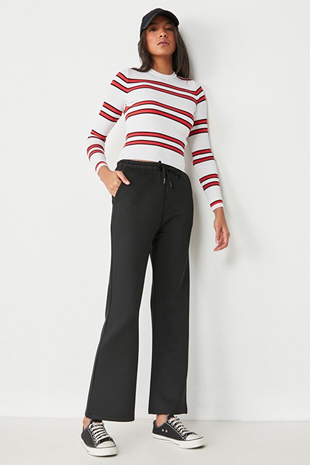 Wide Leg Flared Sweatpants 804 Black