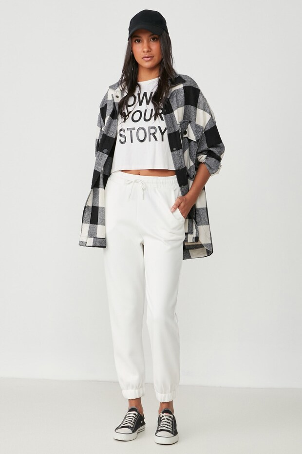 Basic Jogger Eşofman Altı 802 Ekru - 4