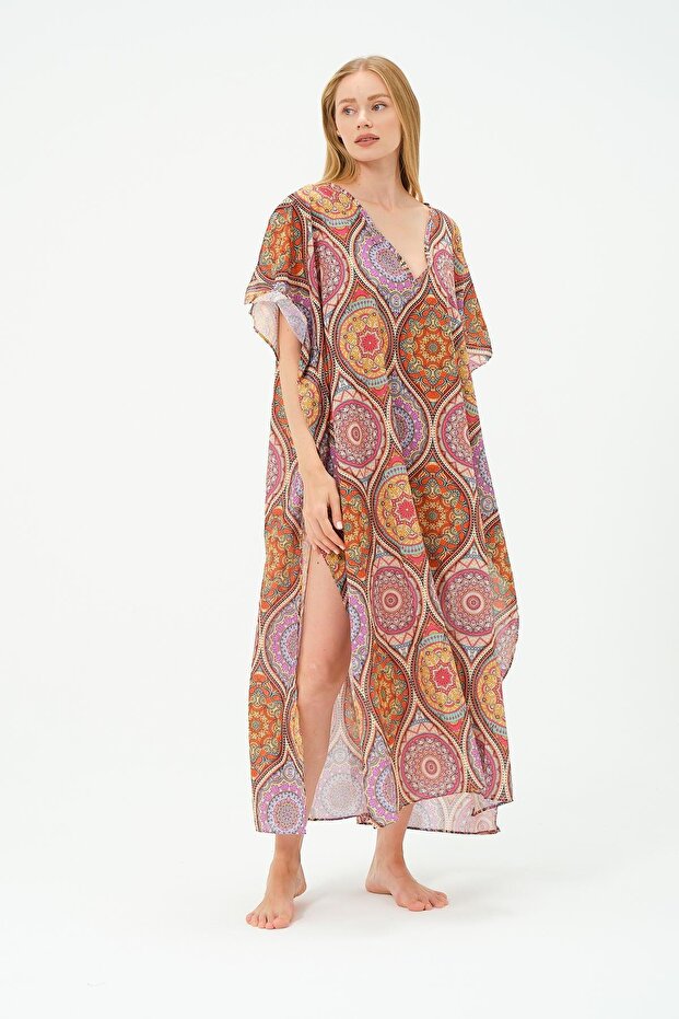 Plus Size Pareo Beach Dress 22330 Orange