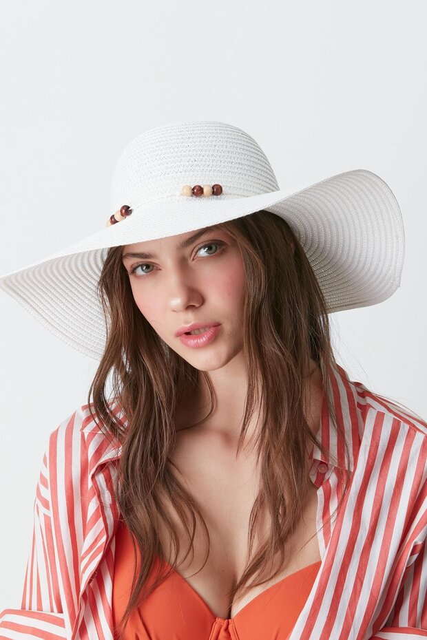 Straw Beach Hat Y8206 White