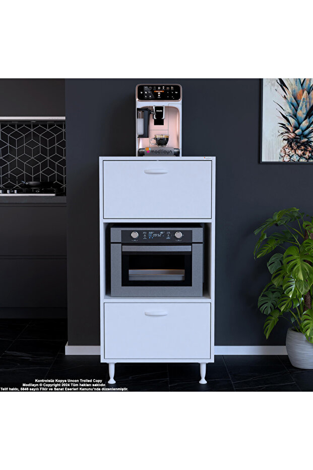 SİLVA 59,6 x 119,2 x 56 cm Çift Kapaklı Ankastre Fırın ve Mutfak Dolabı - 3