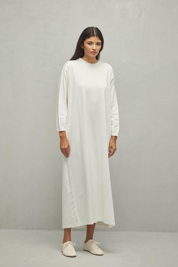 Merserize Basic Elbise Ekru - 2