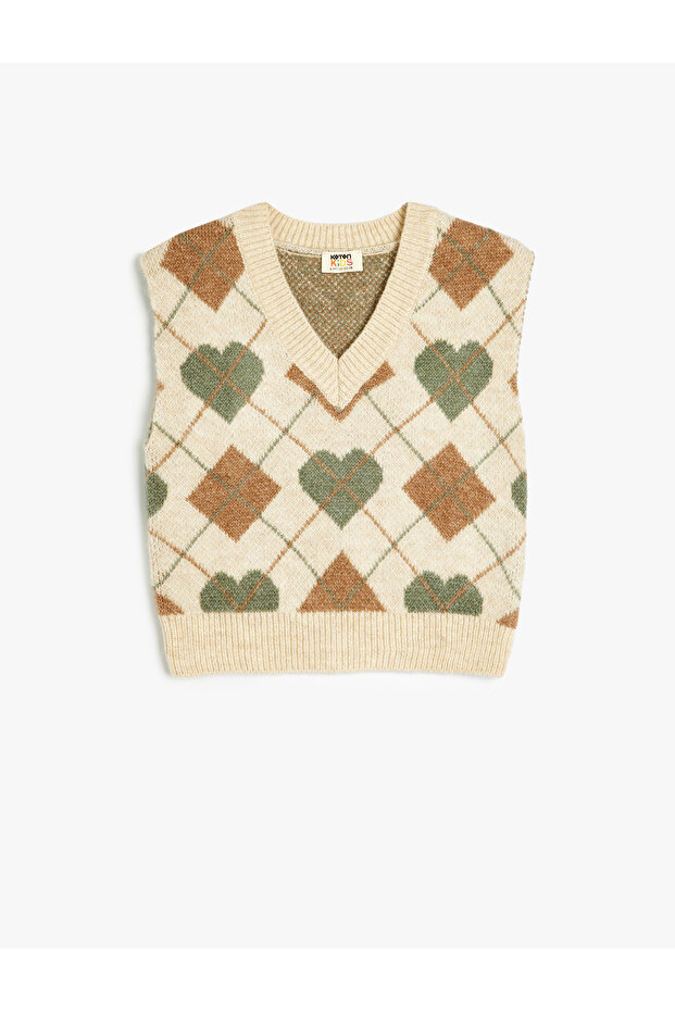 Knitwear Sweater Argyle Pattern V-Neck