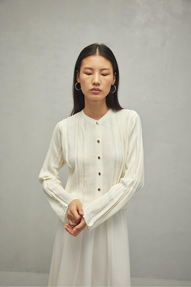 Simli Hırka Ekru - 4