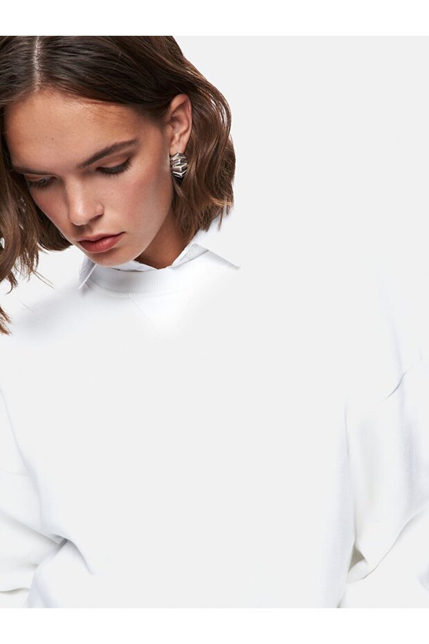 Beyaz Sweatshırt - 4