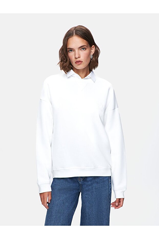 Beyaz Sweatshırt - 2