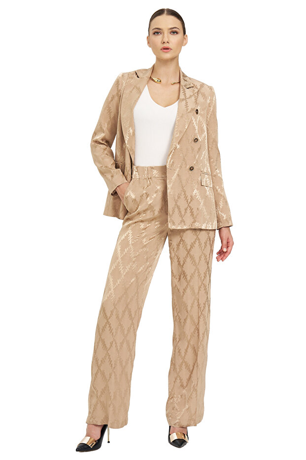 Desenli Kruvaze Ceket - 5