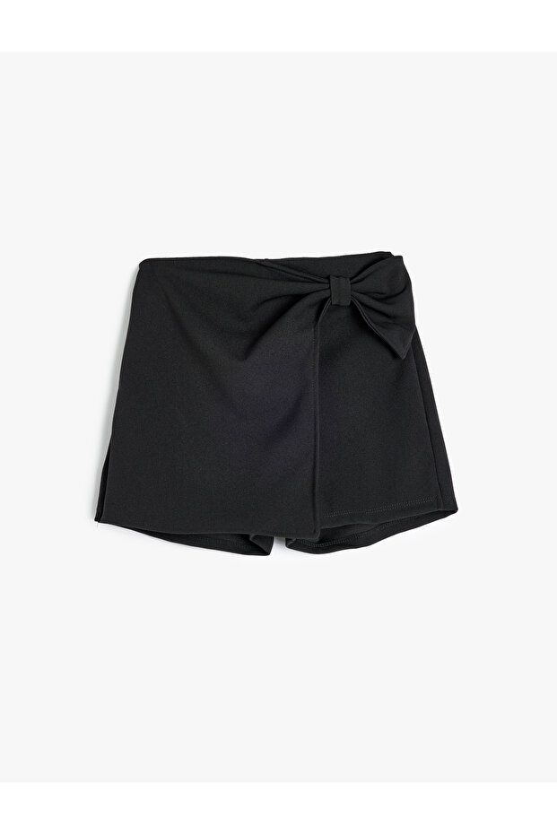 Bow Detailed Double Breasted Shorts Skirt