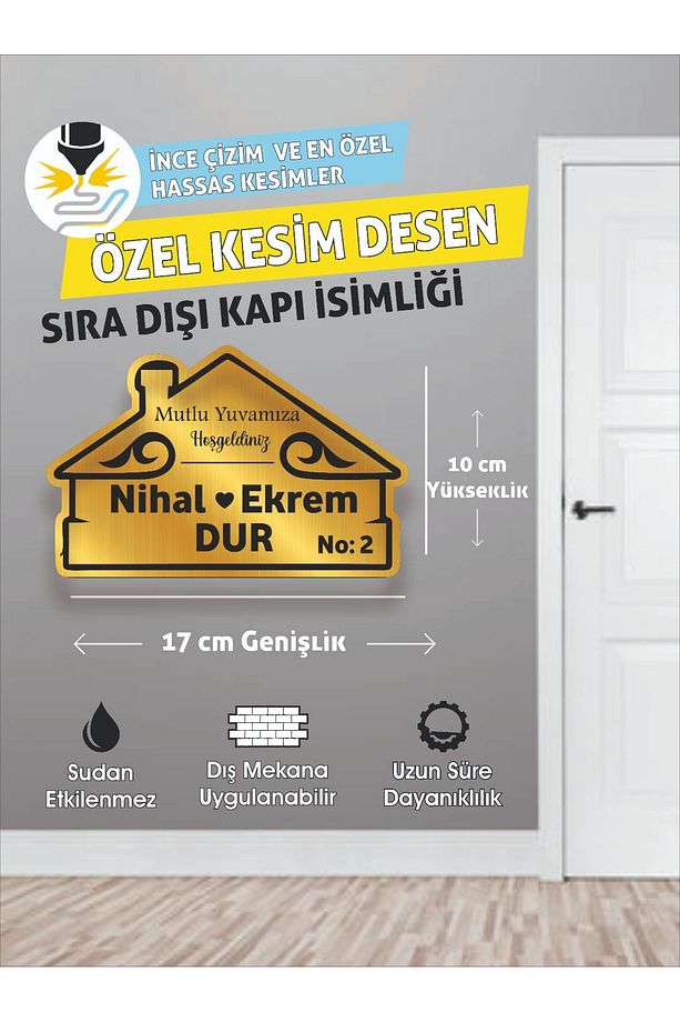 Plexi Kapı Isimliği, Gold & Gümüş Kapı Numarası, Posta Kutusu Isimliği - 3