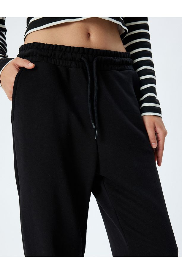 Cepli Beli Bağcıklı Regular Fit Jogger Eşofman Altı - 5