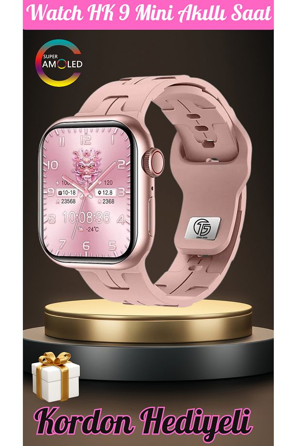 Watch 9 Akıllı Saat HK9 Mini 38-41mm Kadınlar İçin Kol Saati Amoled Ekran Tecno Spark GO Uyumlu - 1