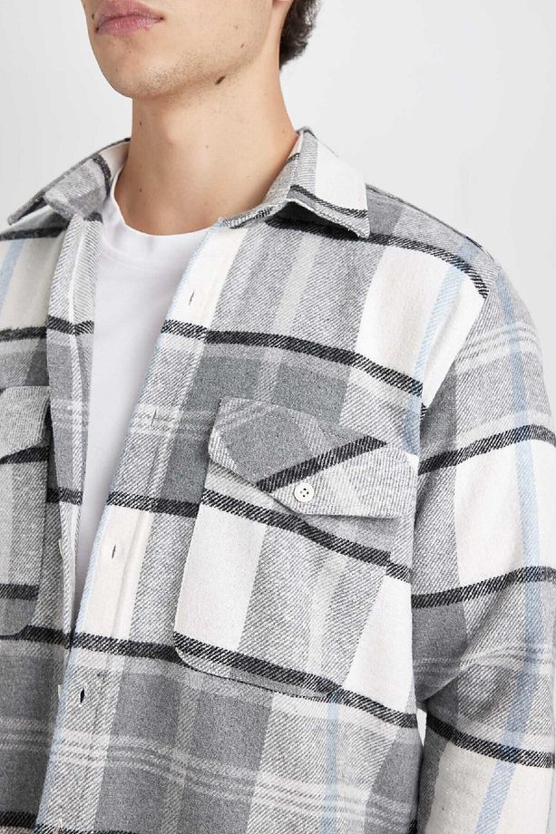 Regular Fit Kareli Oduncu Flanel Uzun Kollu Gömlek D6027ax24au - 5