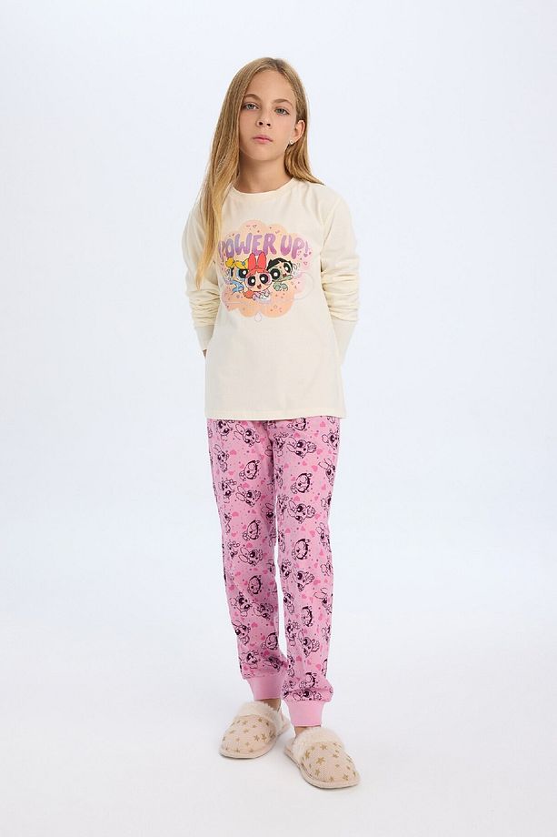 Kız Çocuk Pijama Takımı Powerpuff Girls Uzun Kollu Üst Uzun Alt D2776a824au - 2