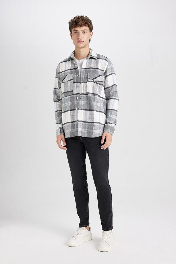 Regular Fit Kareli Oduncu Flanel Uzun Kollu Gömlek D6027ax24au - 2