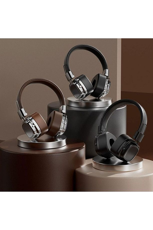 Katlanabilir Kafa Üstü Deri Kemerli Mikrofonlu Bluetooth 5.3 Kulaklık Uzun Süre Kullanım SMY-63 - 7