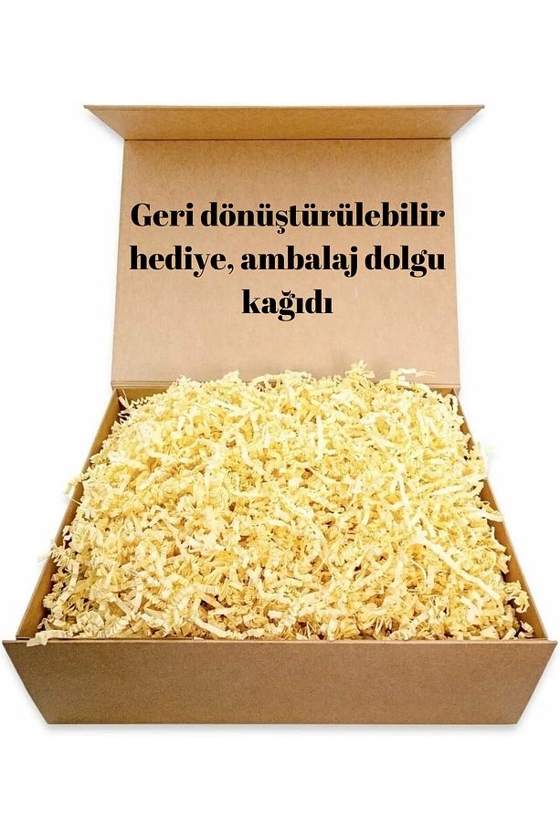 Kırpık Kağıt, Kutu Süsleme Dolgu Kağıdı– Kırpıntı Z Zigzag Kağıt, Koyu Krem – 100gr - 5