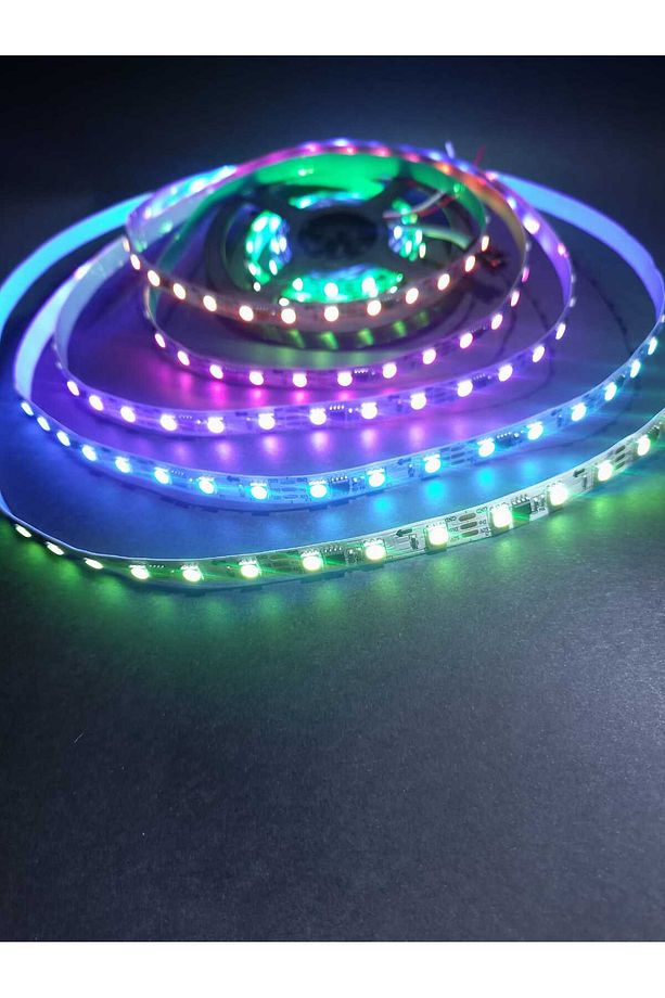 Ws2812b Şerit Led, Ayrı Ayrı Adreslenebilir Argb Şerit Led 12v (1 METRE) - 2