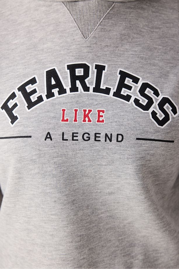 Fearless Gri Sweatshirt - Seren Ay Çetin Koleksiyonu - 5