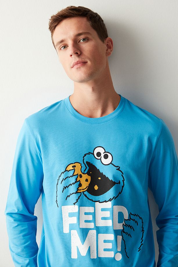 Feed Me Pantolon Mavi Pijama Takımı - 4